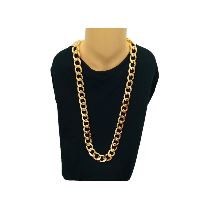 Feacole 80s/90s Hip Hop Costume Kit- Cotton Bucket Hat,Big Chunky Miami Cuban Chain Necklace,80's Gazelle Vintage Glasses (XL) - Image 4